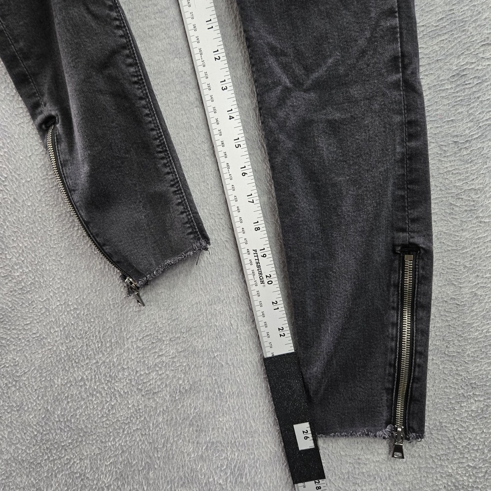 MOTHER Women Jeans 27 Denim Quickie Looker Ankle Fray Devil In The Making Goth - Picture 9 of 12